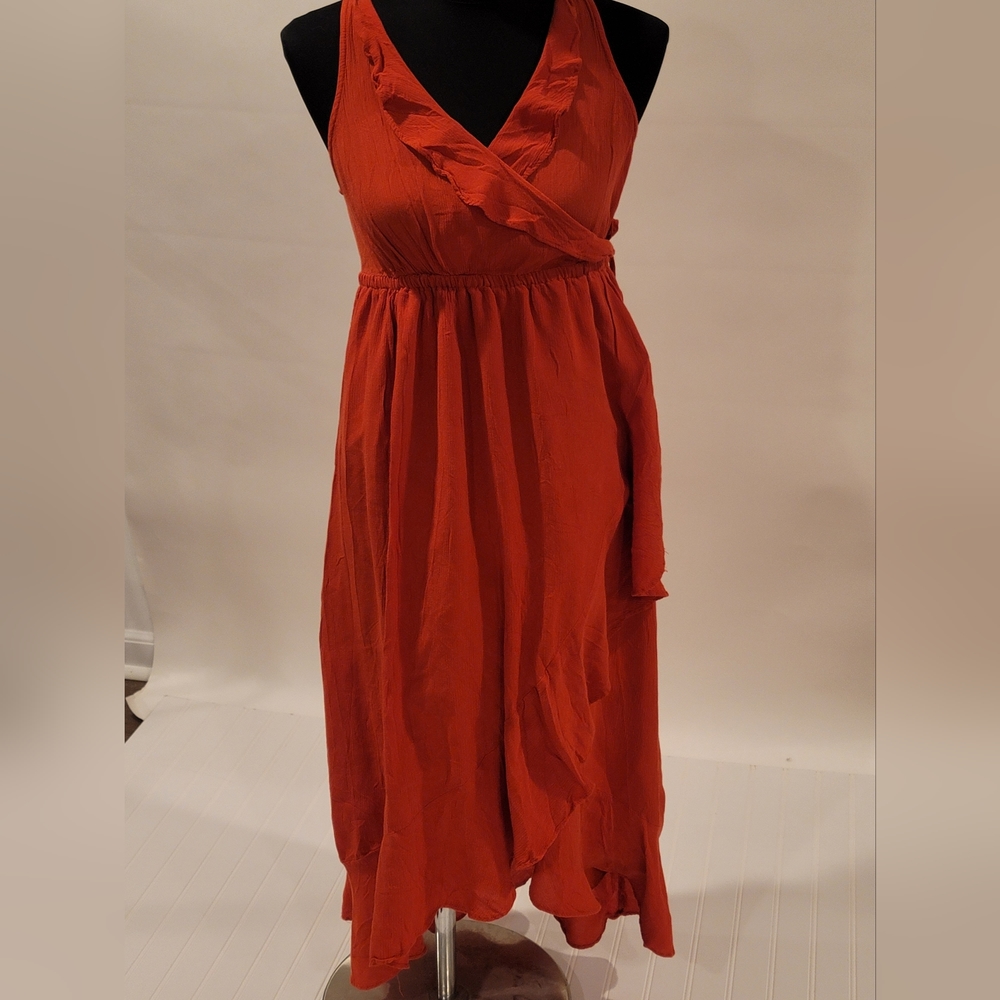 A Glow Orange Maternity Dress